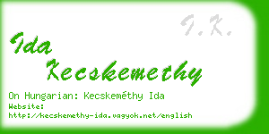 ida kecskemethy business card